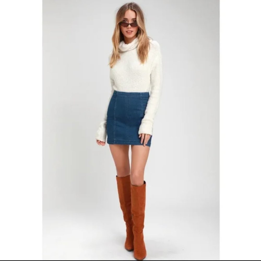Free People Modern Femme Denim Skirt - Size 0